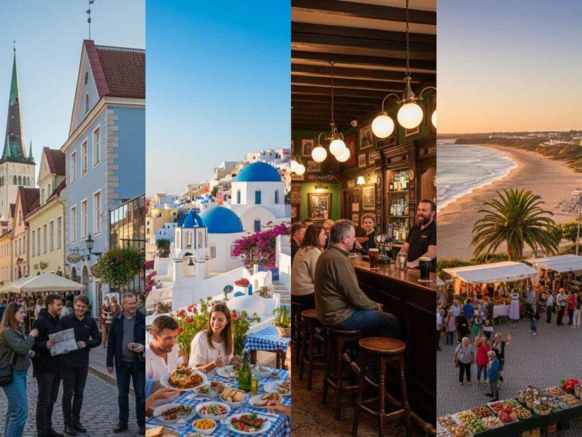 European city life, dining and coastal markets